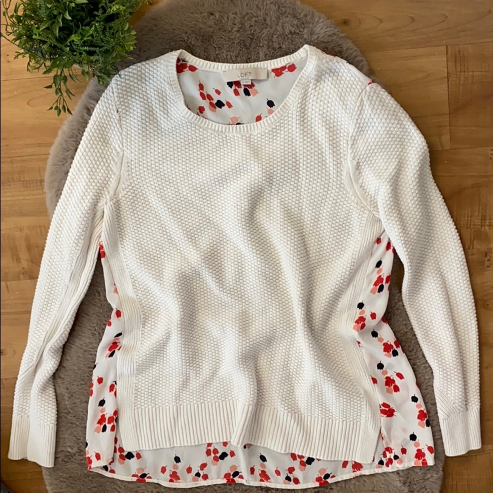 LOFT Long Sleeve Floral Back Top